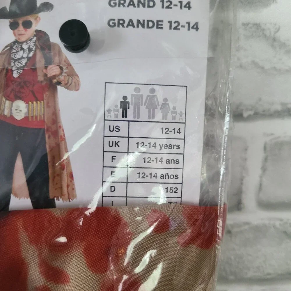 Zombie Slayer Costume Halloween Dress Up Large 12-14 NWT